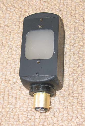 Figure 3 — The LED-based replacement built by hobbyist Peter Yanczer to stand in for the original neon lamp shown in the previous figure — built to the same bayonet-cap base and physical footprint, so it drop…