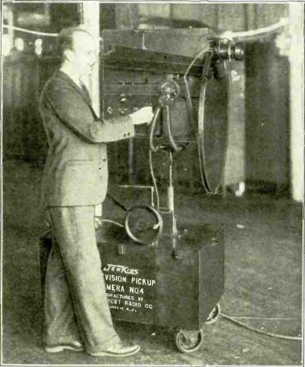 Figure 2 — A mechanical spinning-disc television camera from 1931, showing the large Nipkow disc characteristic of early mechanical television. The spiral arrangement of apertures is visible around the disc's…